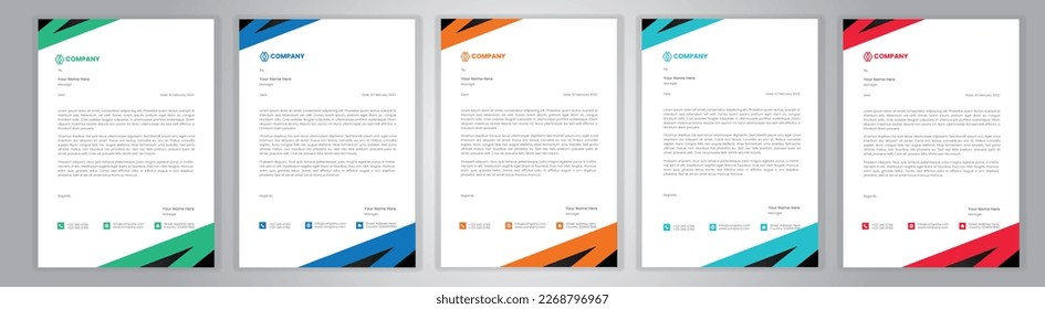 Professional Letterhead Template Set corporate modern letterhead design template with creative modern letter head design template for your project. letterhead, letter head, Business letterhead design.