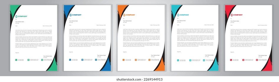 Professional Letterhead Template Set corporate modern letterhead design template with creative modern letter head design template for your project. letterhead, letter head, Business letterhead design.