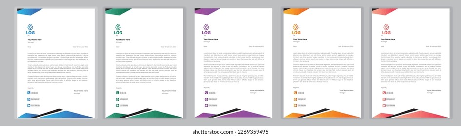 Professional Letterhead Template Set corporate modern letterhead design template with creative modern letter head design template for your project. letterhead, letter head, Business letterhead design.