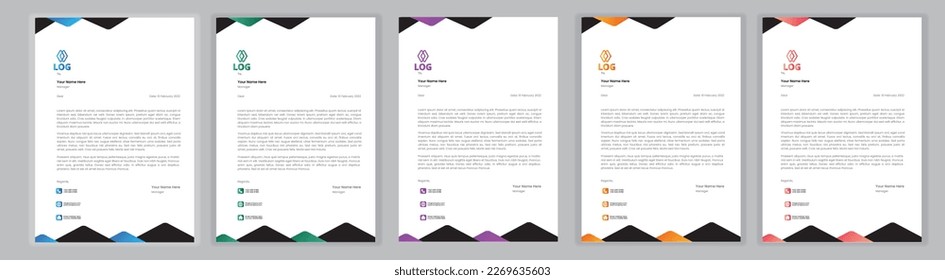 Professional Letterhead Template Set corporate modern letterhead design template with creative modern letter head design template for your project. letterhead, letter head, Business letterhead design.