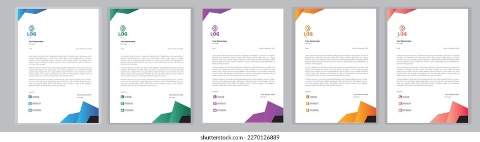 Professional Letterhead Template Set corporate modern letterhead design template with creative modern letter head design template for your project. letterhead, letter head, Business letterhead design.