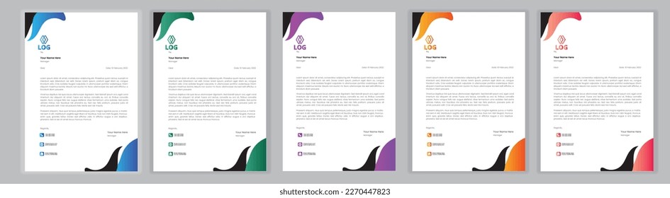 Professional Letterhead Template Set corporate modern letterhead design template with creative modern letter head design template for your project. letterhead, letter head, Business letterhead design.