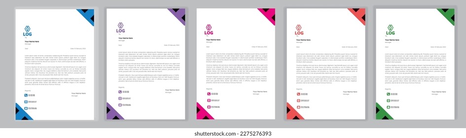 Professional Letterhead Template Set corporate modern letterhead design template with creative modern letter head design template for your project. Letterhead, letter head, Business letterhead design.