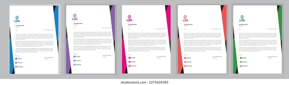 Professional Letterhead Template Set corporate modern letterhead design template with creative modern letter head design template for your project. letterhead, letter head, Business letterhead design.