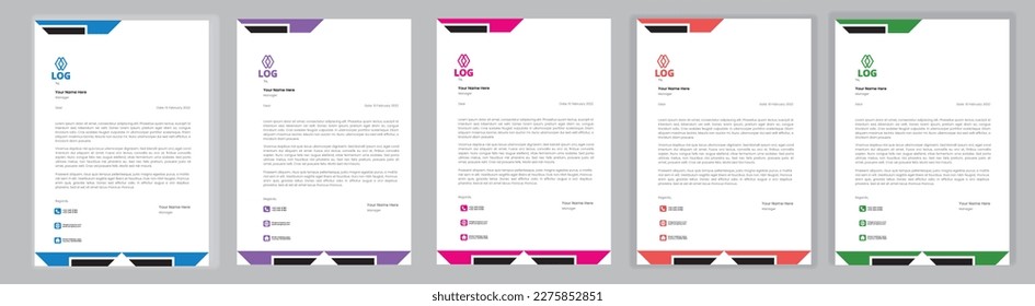 Plantilla de membrete profesional Set plantilla de diseño de membrete moderno corporativo con plantilla de diseño de cabecera de letra moderna y creativa para su proyecto. membrete, cabecera de carta, diseño de membrete de negocios.