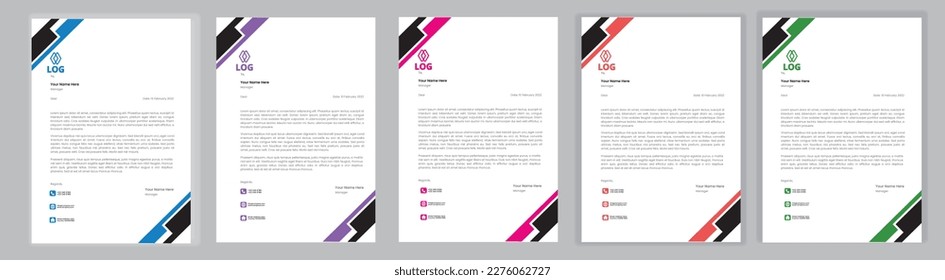 Professional Letterhead Template Set corporate modern letterhead design template with creative modern letter head design template for your project. letterhead, letter head, Business letterhead design.