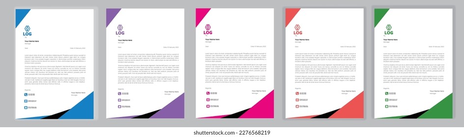 Professional Letterhead Template Set corporate modern letterhead design template with creative modern letter head design template for your project. letterhead, letter head, Business letterhead design.