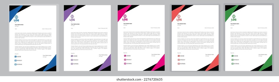 Professional Letterhead Template Set corporate modern letterhead design template with creative modern letter head design template for your project. letterhead, letter head, Business letterhead design.