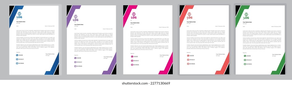 Professional Letterhead Template Set corporate modern letterhead design template with creative modern letter head design template for your project. letterhead, letter head, Business letterhead design.