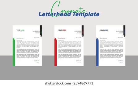 Professional Letterhead Template Set corporate modern letterhead design template with creative modern letter head design template for your project. letterhead, letter head, Business letterhead design.
