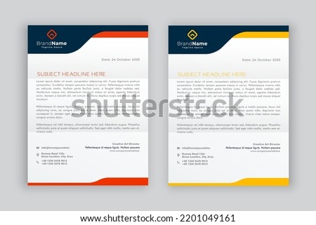Professional Letterhead Template Set corporate modern letterhead design template with creative modern letter head design template for your project. letterhead, letter head, Business letterhead design.