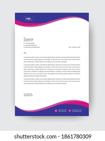 Professional Letterhead Templates design ,Business Style Blue Color Letterhead Flyer Template