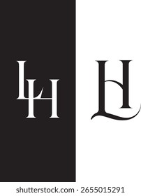 Diseño de logotipo de Profesional LH con un estilo de monograma limpio, moderno y minimalista. Esta elegante combinación de las letras L y H crea una identidad fuerte y memorable ideal para la marca corporativa