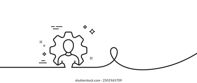 Professional line icon. Continuous one line with curl. Handyman service sign. Mechanic symbol. Professional single outline ribbon. Loop curve pattern. Vector