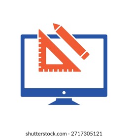 A professional line icon representing the Design phase, ideal for creative projects, architectural drafting, and digital UI development