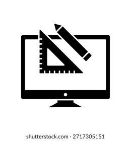 Um ícone de linha profissional que representa a fase Design, ideal para projetos criativos, redação arquitetônica e desenvolvimento de interface de usuário digital