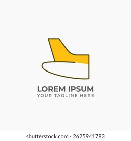 Professional lineart airplane tail logo, suitable for travel agencies and global tours