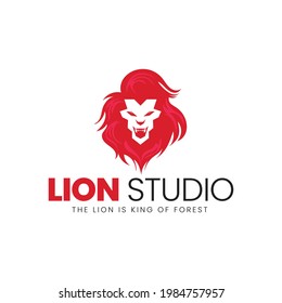 Diseño del logotipo facial profesional de Lion | Ilustración vectorial