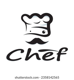 professional logo chef or kitchen chef hat.for business,home cook,and restaurant chef.bakery,vector