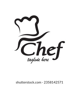 professional logo chef or kitchen chef hat.for business,home cook,and restaurant chef.bakery,vector