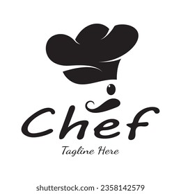 professional logo chef or kitchen chef hat.for business,home cook,and restaurant chef.bakery,vector