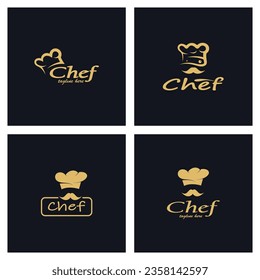 professional logo chef or kitchen chef hat.for business,home cook,and restaurant chef.bakery,vector