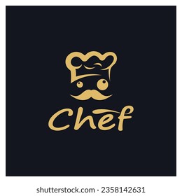 professional logo chef or kitchen chef hat.for business,home cook,and restaurant chef.bakery,vector