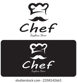 professional logo chef or kitchen chef hat.for business,home cook,and restaurant chef.bakery,vector