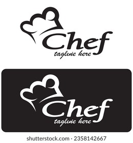 professional logo chef or kitchen chef hat.for business,home cook,and restaurant chef.bakery,vector