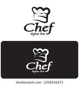 professional logo chef or kitchen chef hat.for business,home cook,and restaurant chef.bakery,vector