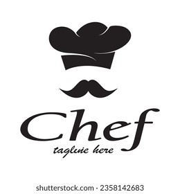 professional logo chef or kitchen chef hat.for business,home cook,and restaurant chef.bakery,vector