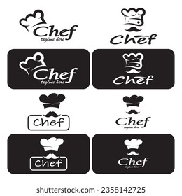 professional logo chef or kitchen chef hat.for business,home cook,and restaurant chef.bakery,vector