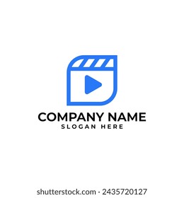 Professional logo design for content creator combine play button and the reel films in modern and minimalist style 