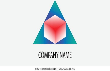 A professional logo design featuring a geometric shape with a triangle and a cube, with the text "COMPANY NAME" below.