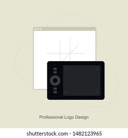 Professional Logo Design pen tablet concept