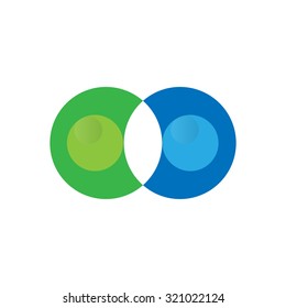 Professional Logo Design Stock Vector Illustration. Green and blue



