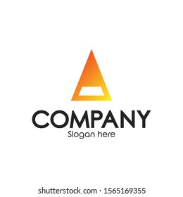 professional logo design template, the letter A logo in orange tower shape, for company and trademark icons