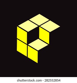 Professional Logo Design. Vector Illustration. Yellow. Black Background




