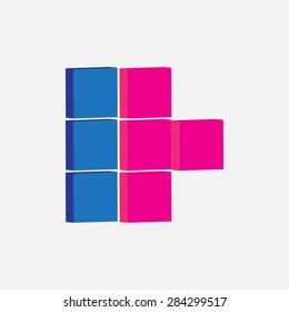 Professional Logo Design. Vector Illustration. Blue And Pink





