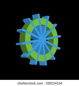 Professional Logo Design. Vector Illustration on Black Background






