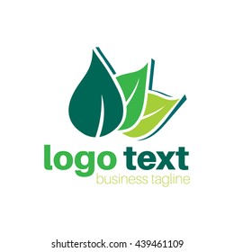 Professional logo with green leaves design for environmental business
