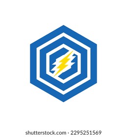 Professional logo hexagon and flash icon, perfect for your business. Eye-catching and memorable design for branding