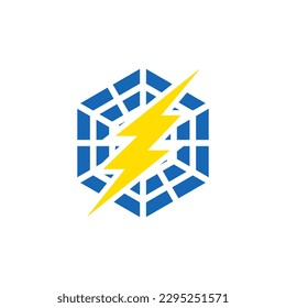 Professional logo hexagon and flash icon, perfect for your business. Eye-catching and memorable design for branding