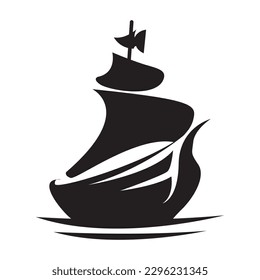 Logo profesional de un icono de barco pirata, perfecto para tu negocio. Captura de ojos y diseño memorable para la marca
