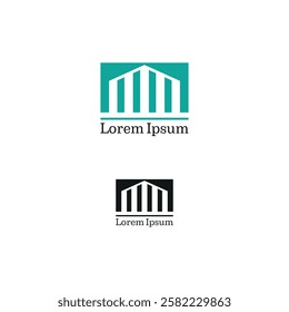 A professional logo symbolizing strength and structure, ideal for legal, corporate, and real estate brands. Clean, modern design representing stability, trust, and excellence.