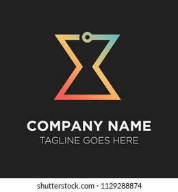 Professional Logo Technology Alphabet, Letter X