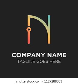 Professional Logo Technology Alphabet, Letter N
