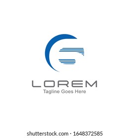 A professional logo template, a circle logo, with a hidden symbol of number 6. With lines meaning speed. Suitable for logistics or transportation companies. vector eps 10.