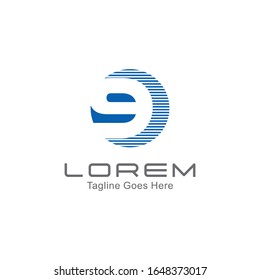 A professional logo template, a circle logo, with a hidden symbol of number 9. With lines meaning speed. Suitable for logistics or transportation companies. vector eps 10.