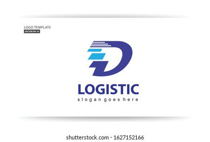 Professional logo template. Logo concept letter D and Arrow Symbol. Fast shipping philosophy. for the shipping service company logo, etc.